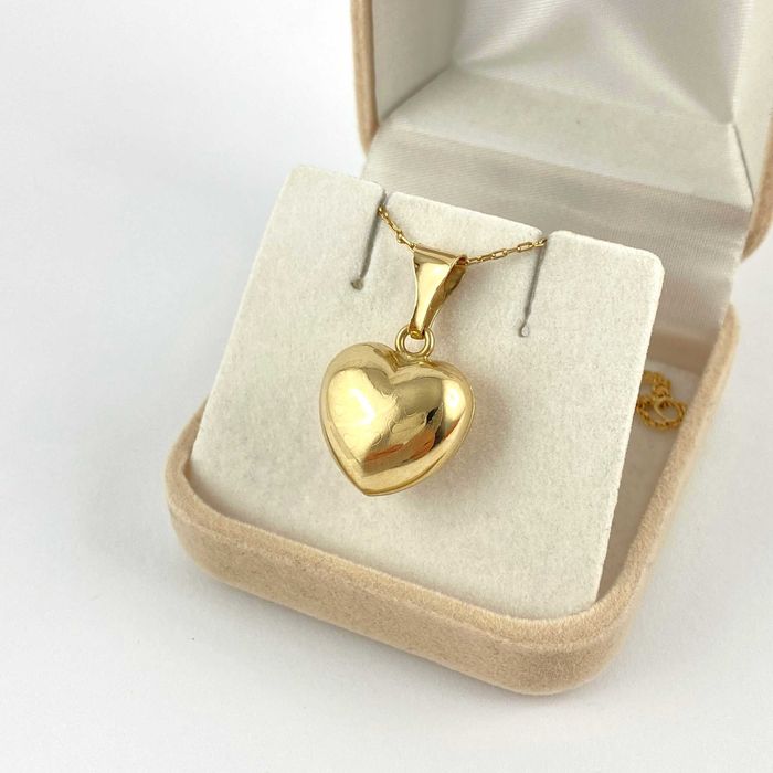 Efektowna ZŁOTA zawieszka SERCE zdobione PRÓBA 585 (14K)
