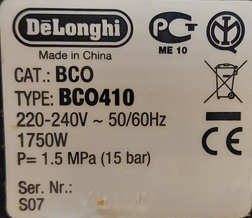 Ekspres do kawy DeLonghi BCO 410, 1750W, 15BAR