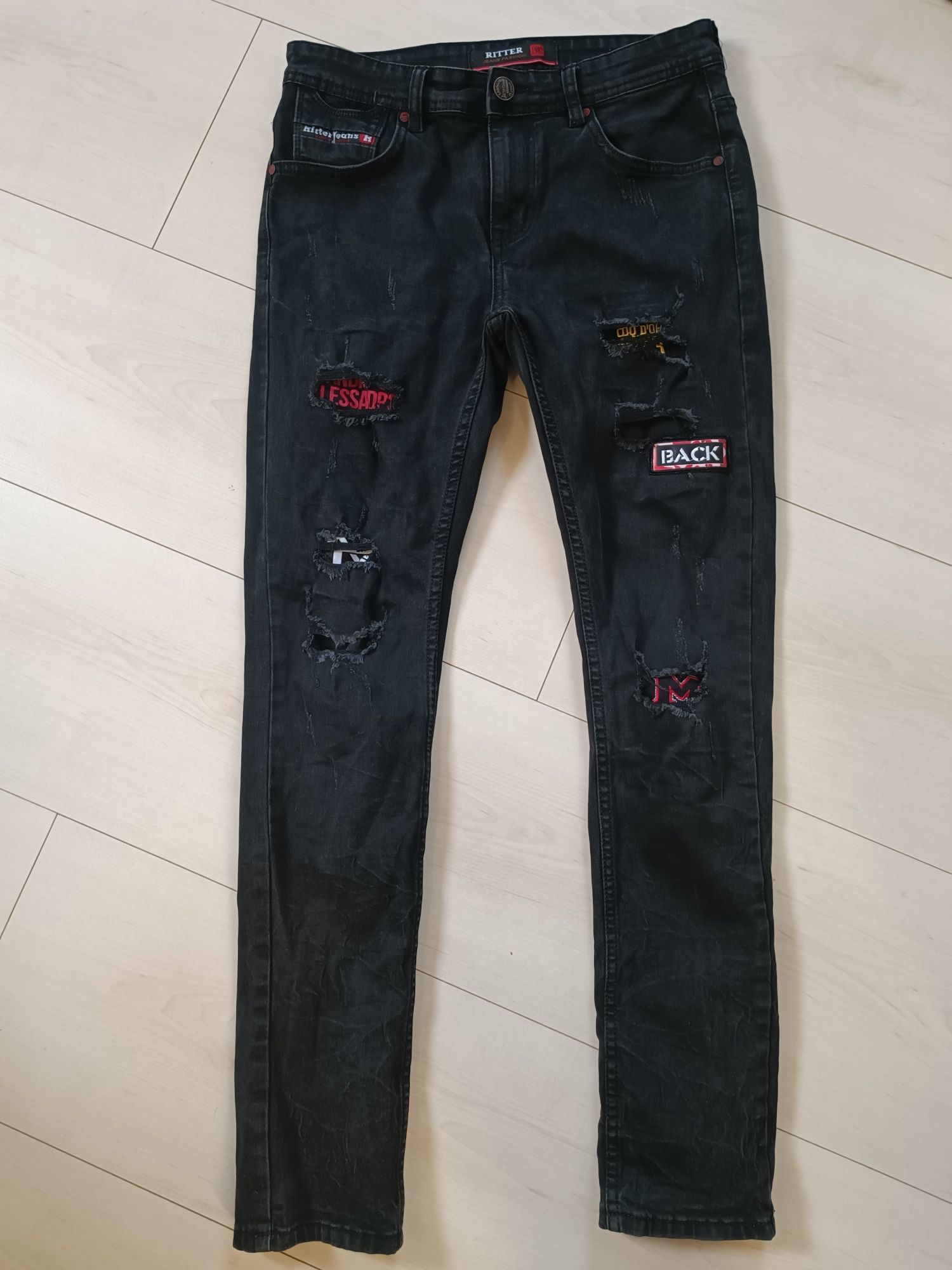 Spodnie męskie slim fit 32