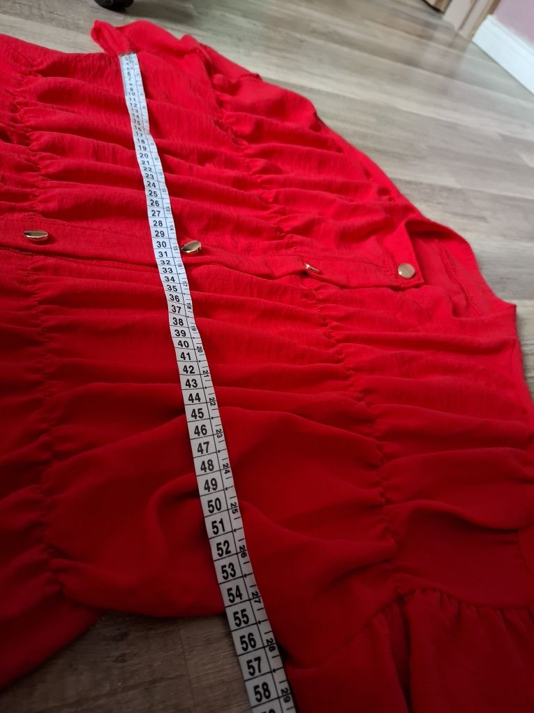 Elegancka czerwona tunika XXL