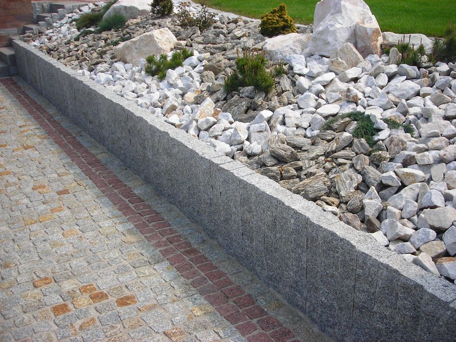 Palisada 60cm kamień murowy granit murkowy kostka granitowa ziemia