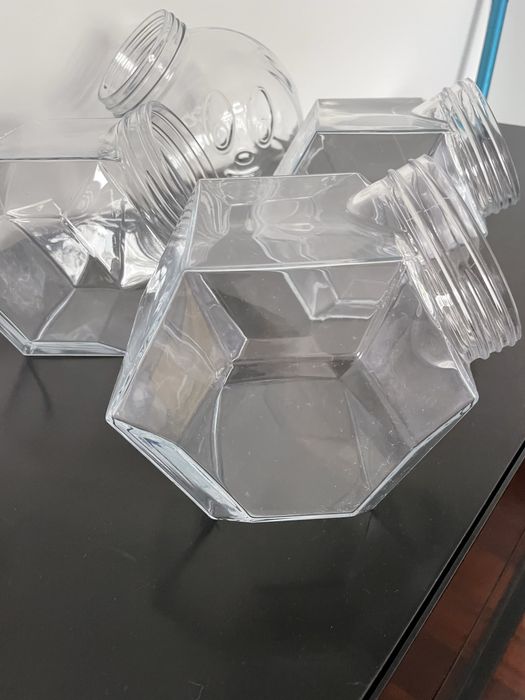 Conjunto 4 frascos de vidro