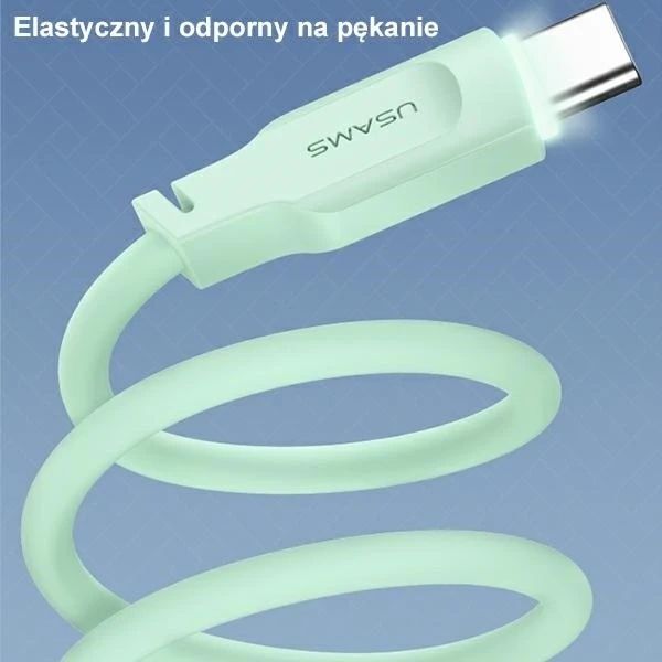 Kabel USMAS USB-C PD Fast Charging 1.2m zielony