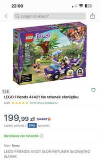 2x Lego friends na ratunek słoniatku 41421 klinika dla zwierząt 41695