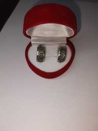 Серебряное кольцо сережки проба 875 цена за грамм 150 гр. Серёжка .