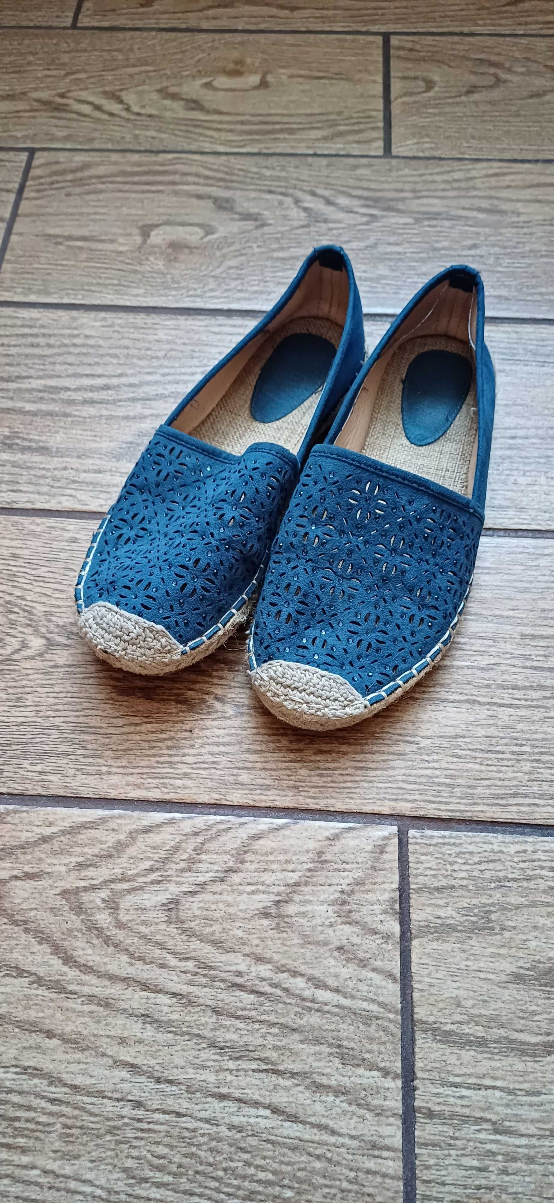 Granatowe# niebieskie espadryle Jenny Fairy# buty letnie r. 38