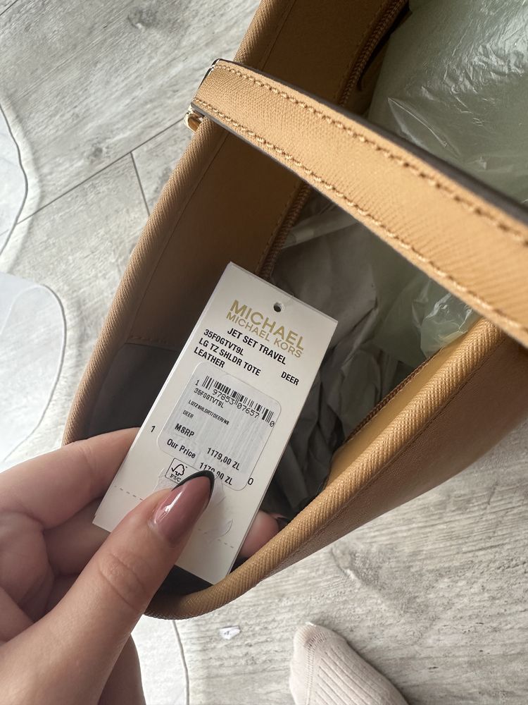 Nowa shopperka Michael Kors Jer Set Travel Large brąz deer skóra