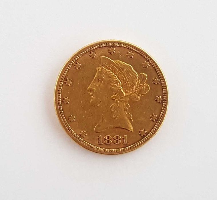 10 Dolarów USD 1881 rok Liberty - Ładna - stan 1-