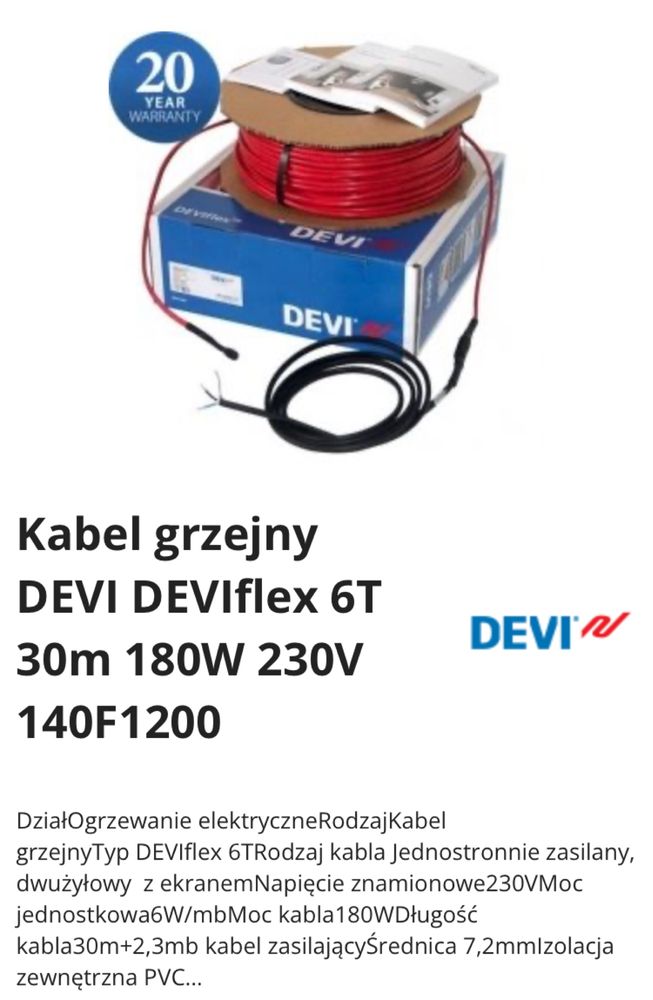Kable grzewcze devi  devicell
