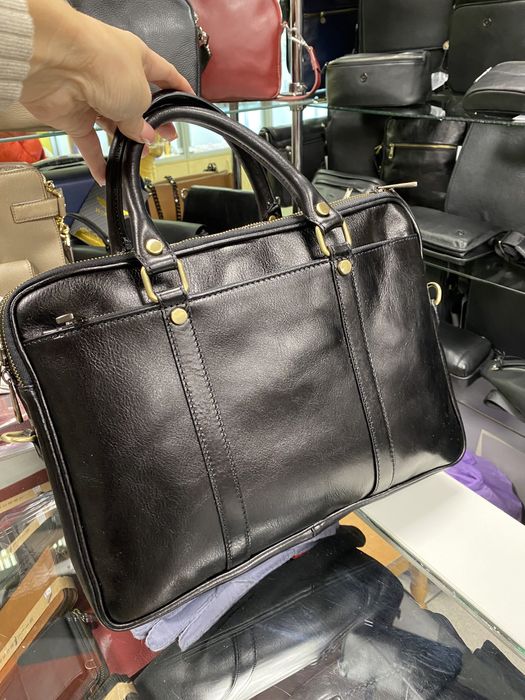 Кожаная сумка Сумка под ноутбук Портфель из натуральной кожи Италия