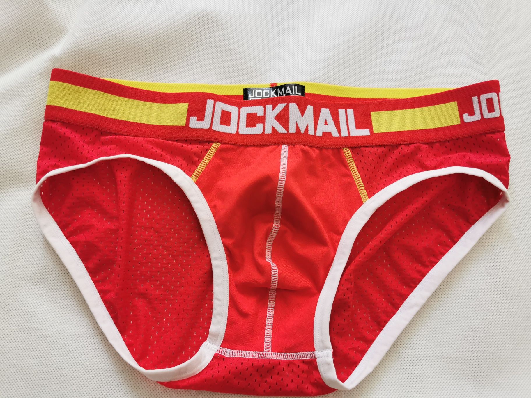 JOCKMAIL - Seksowne Czerwone Męskie Slipy z wentylacją XXL Nowe