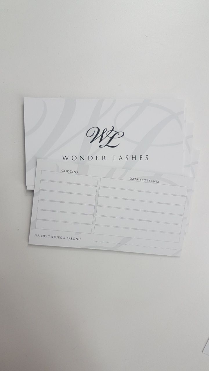 Karnet następnej wizyty na rzęsy Wonder Lashes