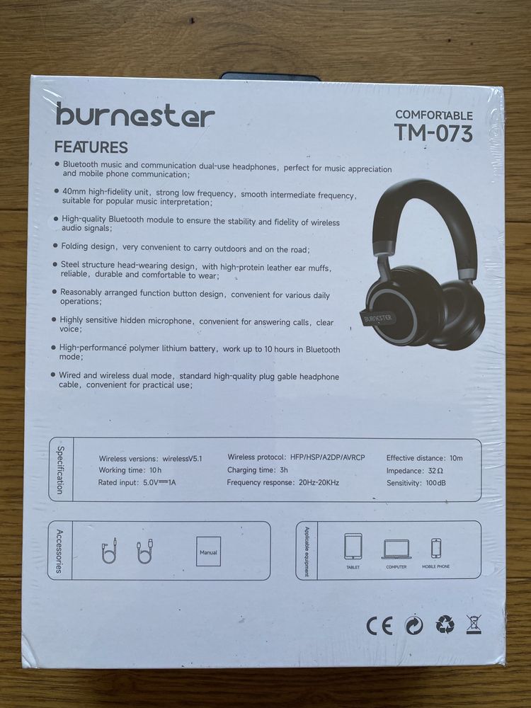 Słuchawki bezprzewodowe BURNESTER TM-073