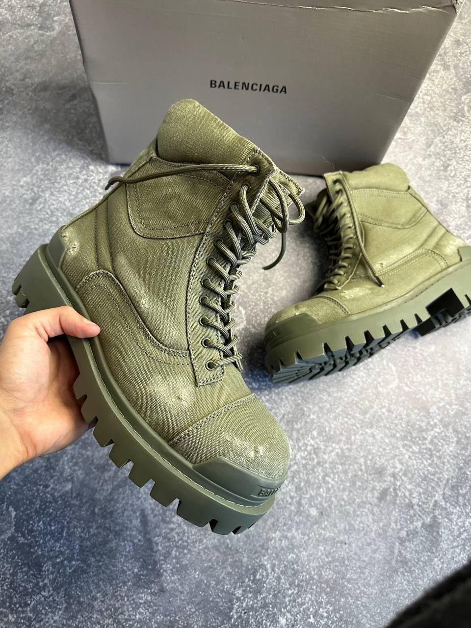 BALENCIAGA Strike boots qrmy green хаки ботинки чоботи буты opium 43