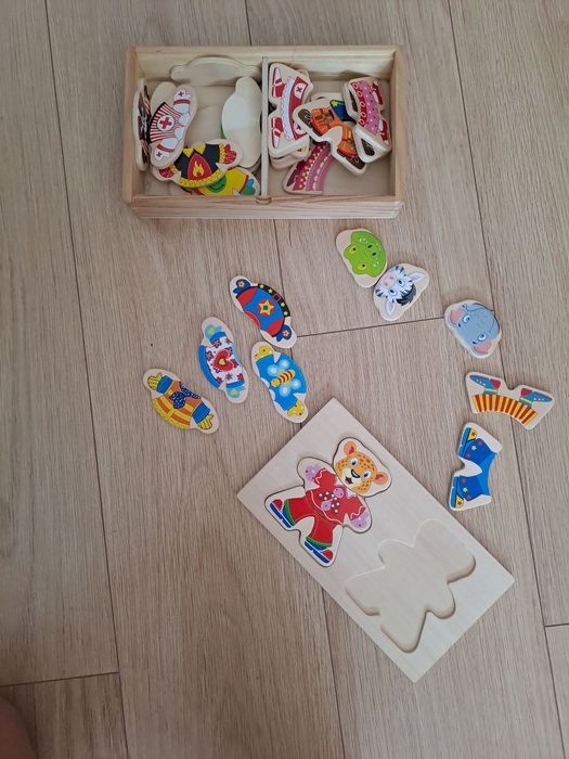 Puzzle de pecas de madeira - animais