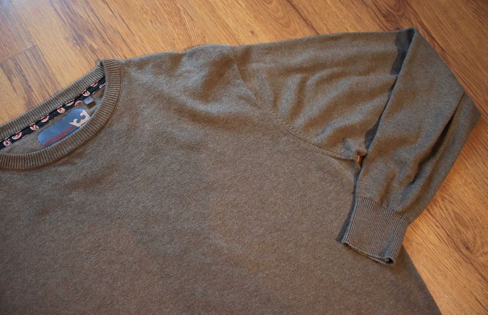 Sweter Meyer and Meyer r. M beżowy męski bawełniany okrągły dekolt