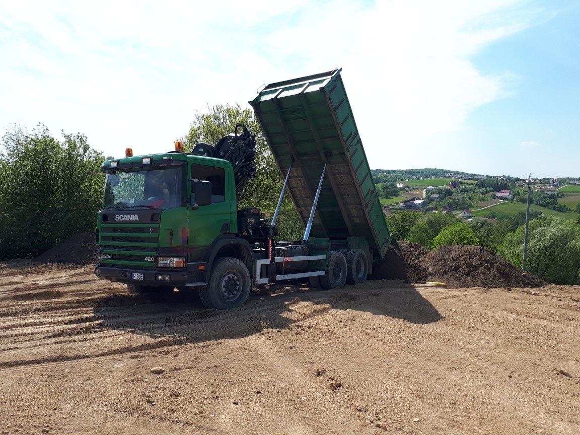 Piasek, żwir, kliniec, kruszywa, gruz, ziemia, usługi transportowe hds