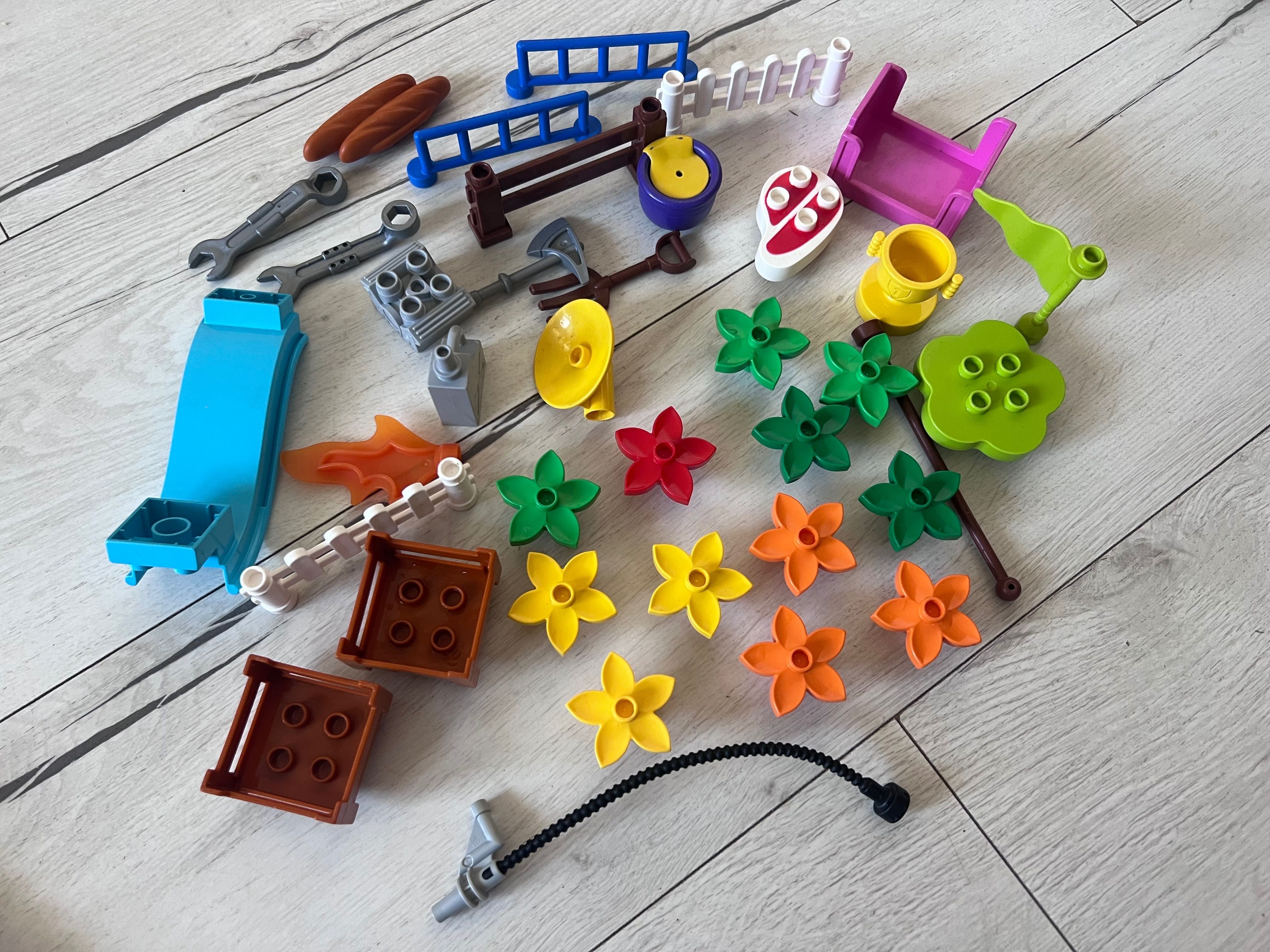 Lego duplo, autka, zoo, Kubuś Puchatek, stacja benzynowa i inne