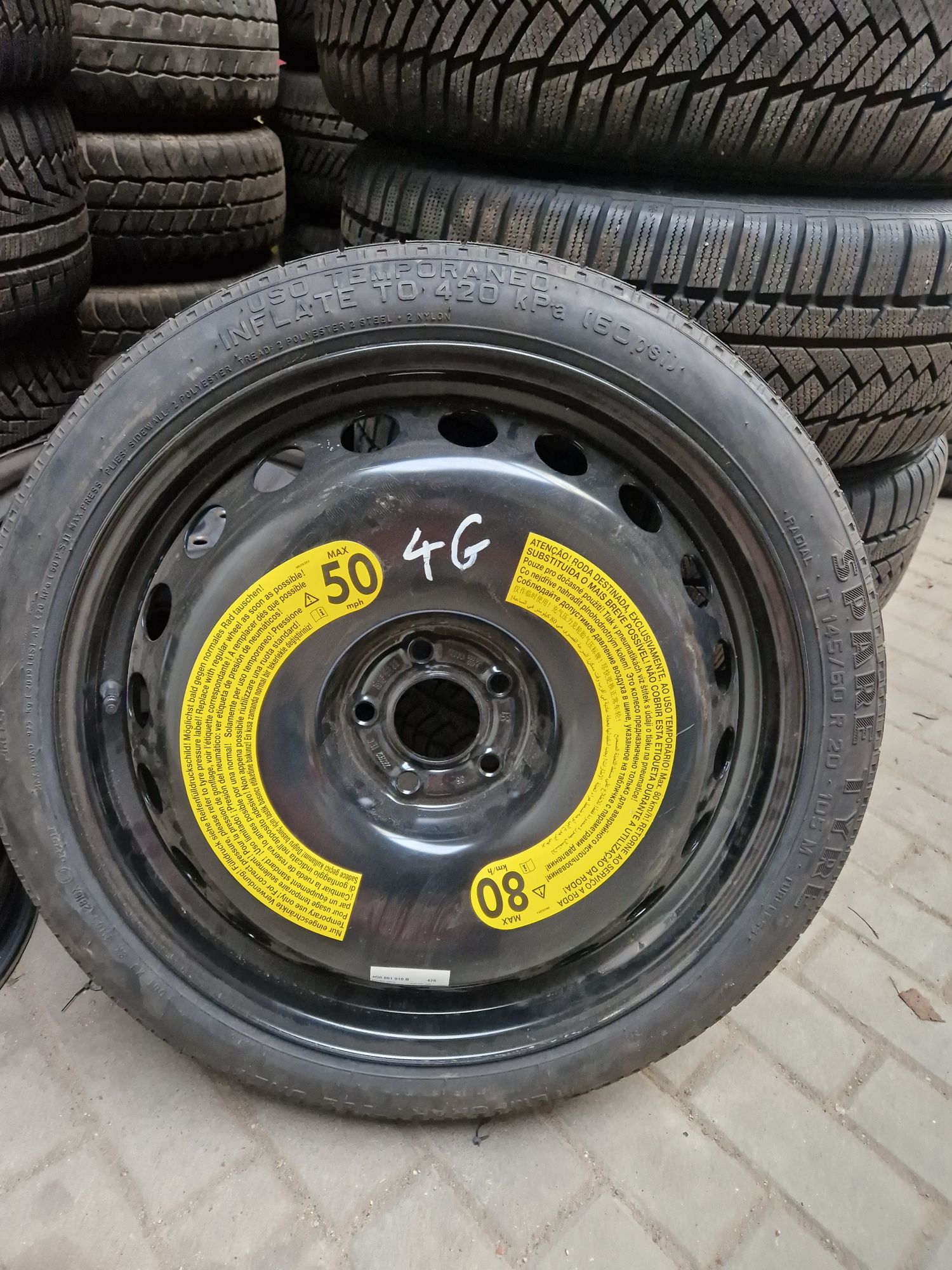 Oryginalne Koło dojazdowe Audi A6 S6 145/60R20 5x112 Jak Nowe