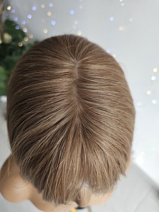 Tupet topper Asia z włosów naturalnych naturalny blond