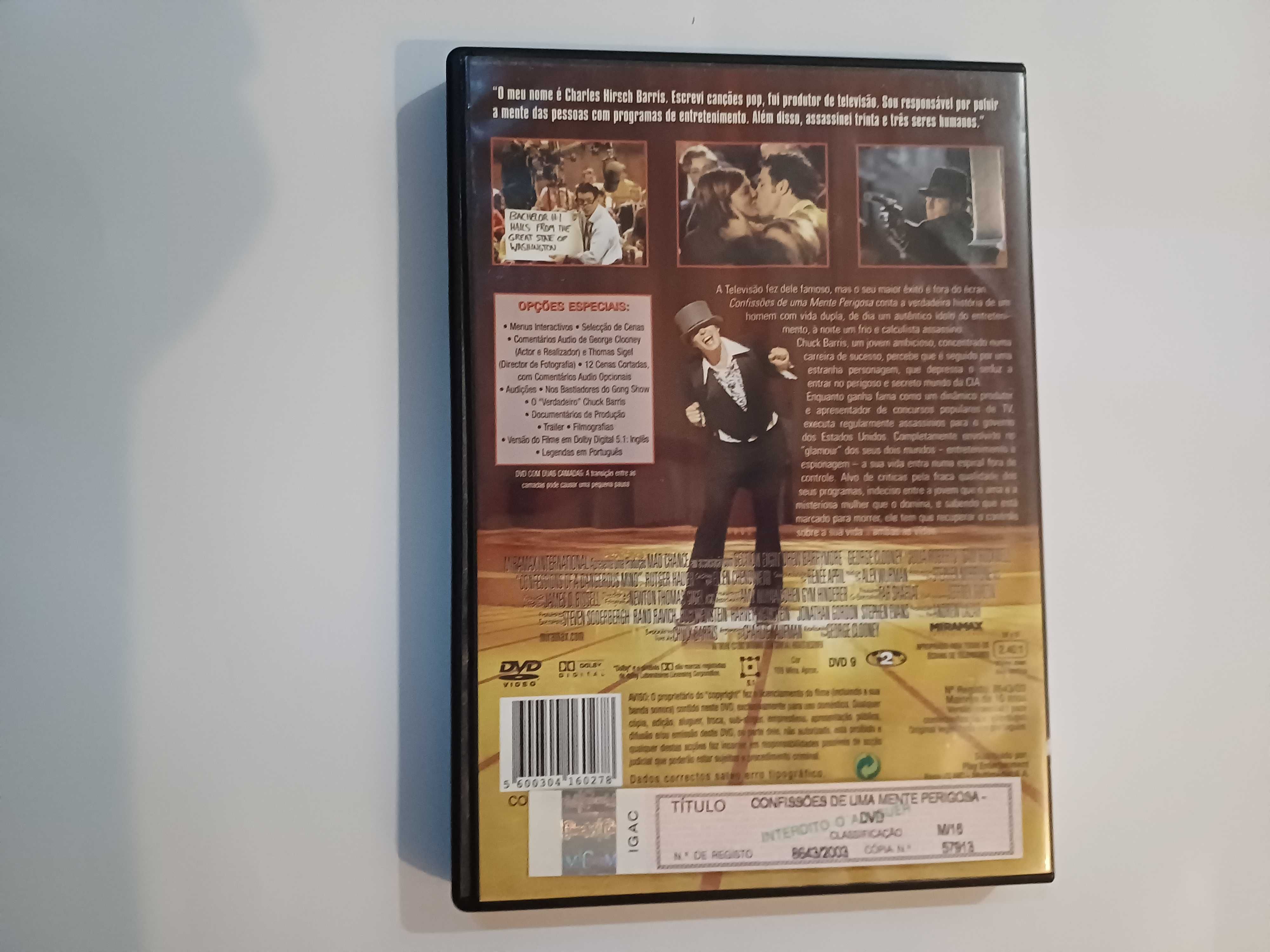 DVD Confissões de uma mente perigosa, George Clooney, c Drew Barrymore