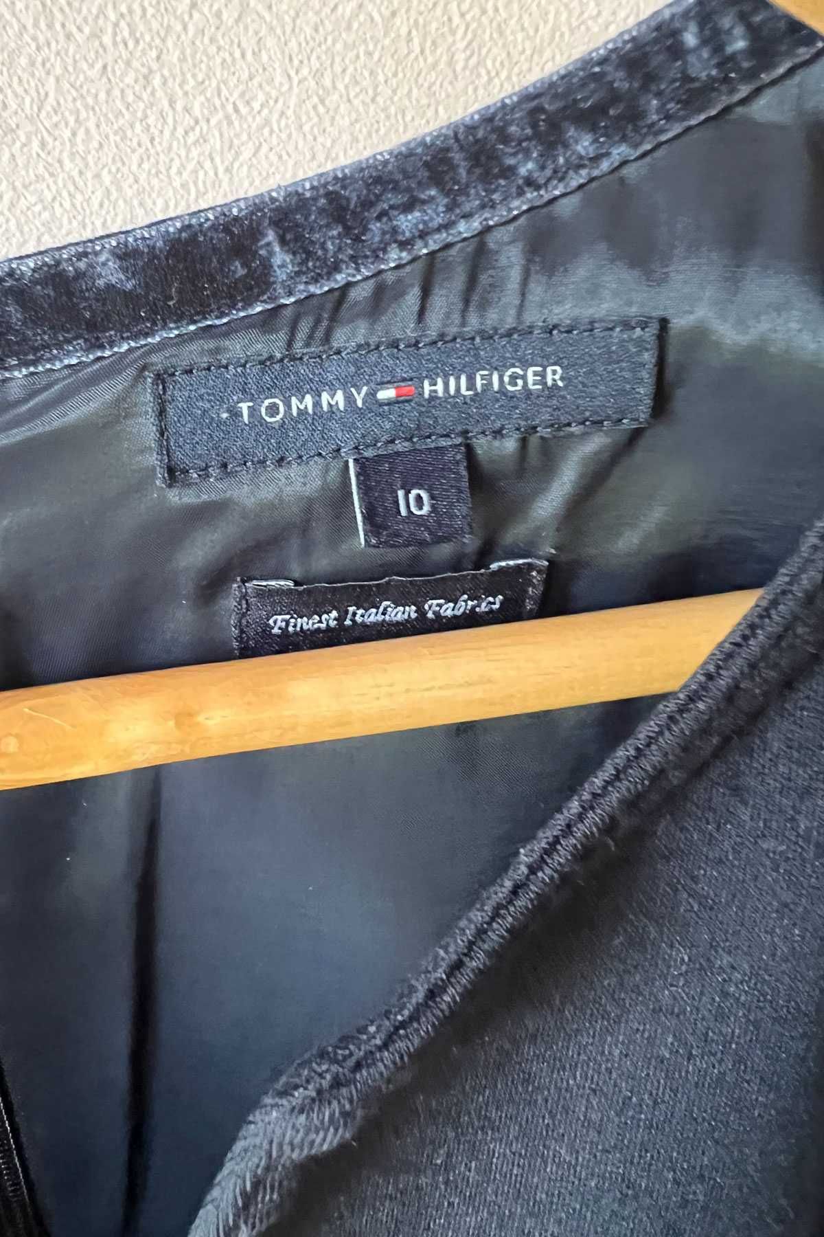 Tommy Hilfiger granatowa klasyczna biurowa sukienka rozm. 38 M wiskoza