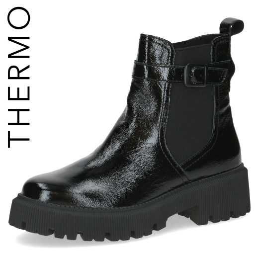 botki lakierowane czarne - Caprice r: 37, 38, 39, 40, 41,