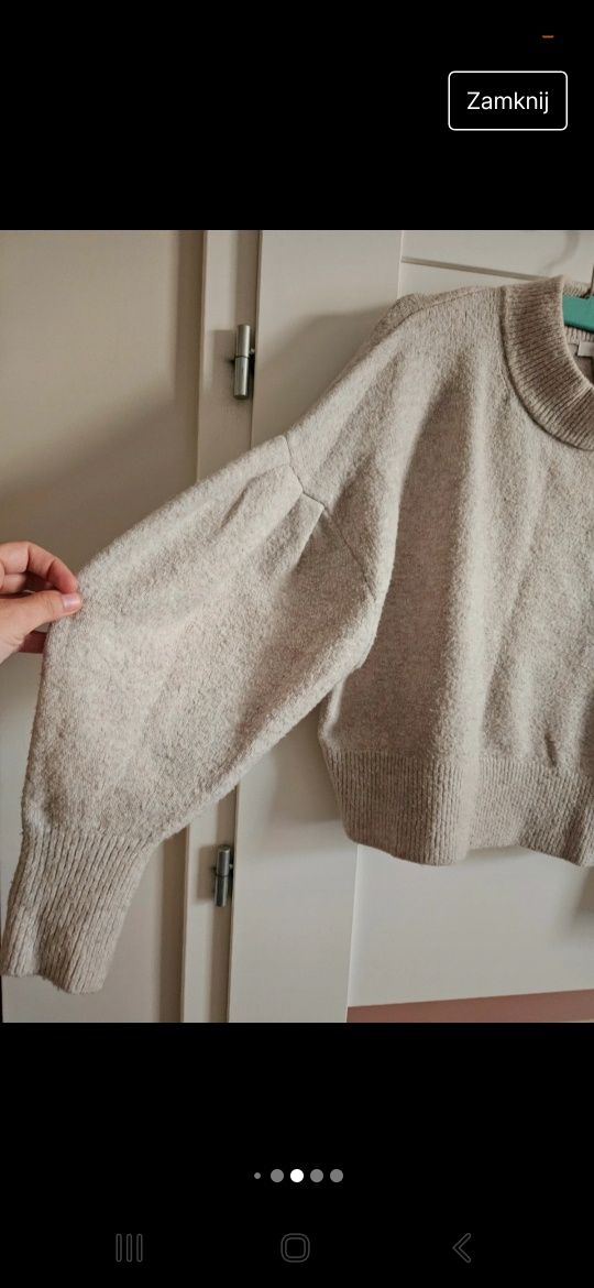 H&m delikatny sweterek z bufkami r l