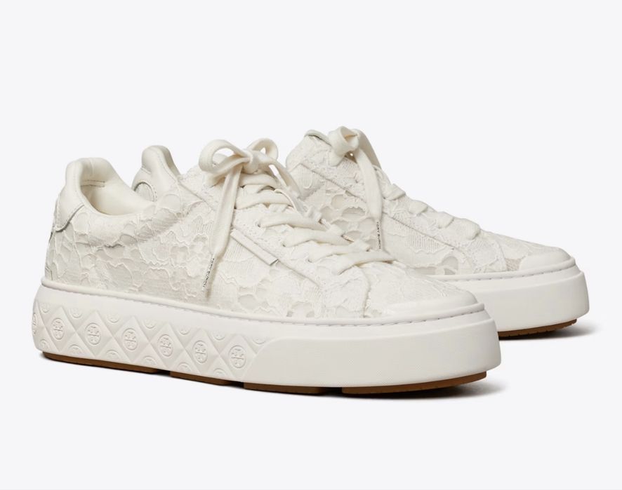 Кеди з кружева та шкіри Tory Burch Ladybug sneaker ОРИГІНАЛ нові