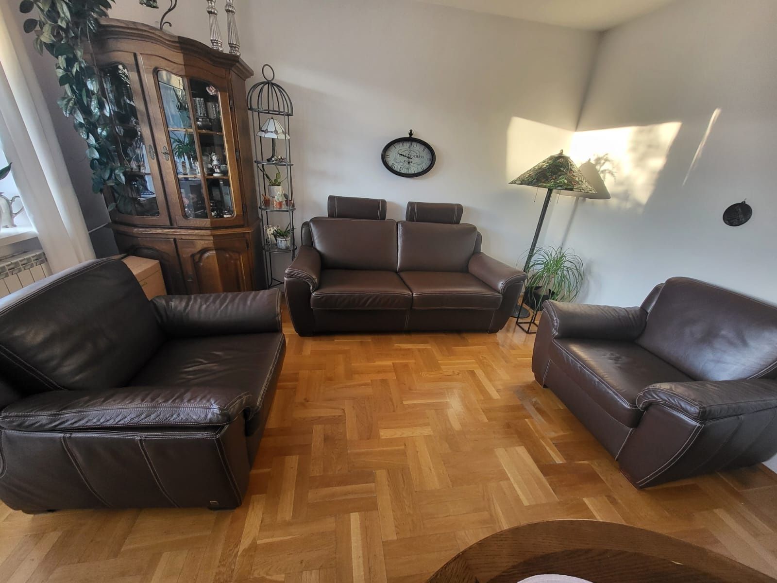 Komplet wypoczynkowy skorzany Wajnert sofa i fotele