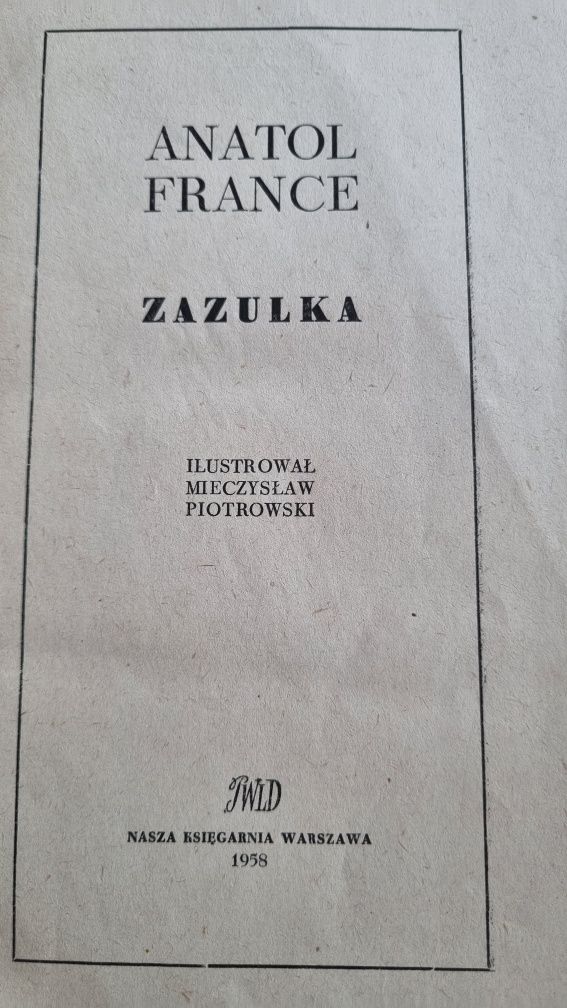 Książka Zuzulka 1958 rok