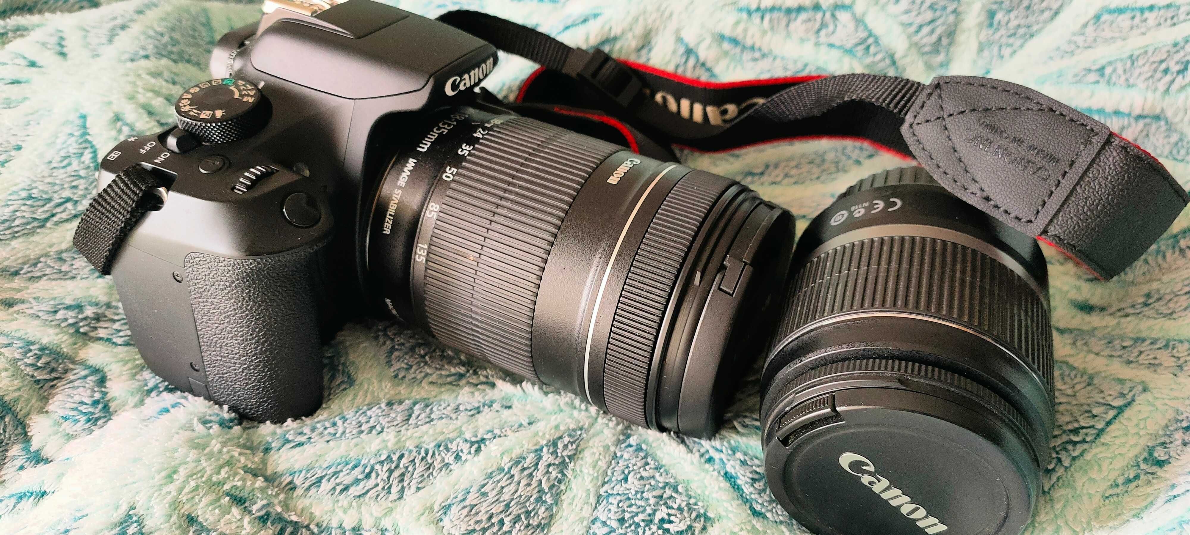 Camara fotográfica Canon EOS 1300D com duas objectivas como nova