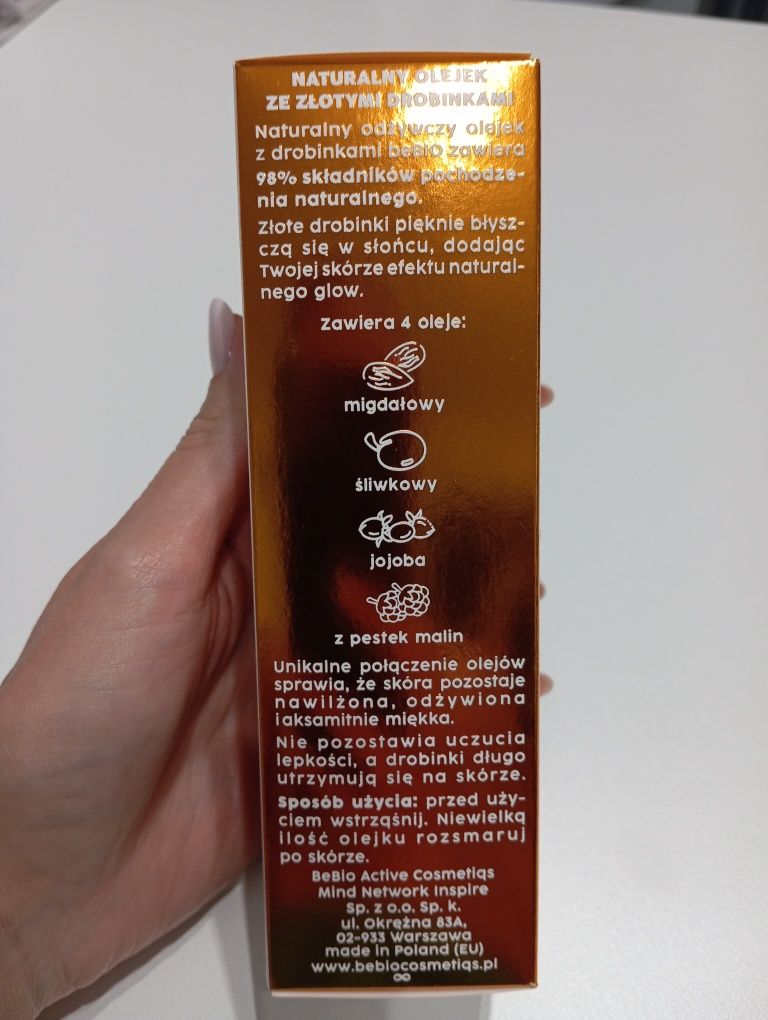 Be Bio Start Your Safe Tanning naturalny olejek ze złotymi drobinkami