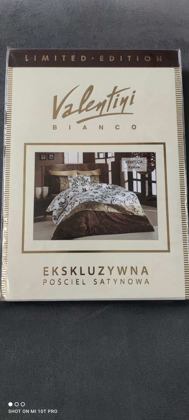 Ekskluzywna pościel satynowa Valentini Bianco Rebecca Kahve 160x200