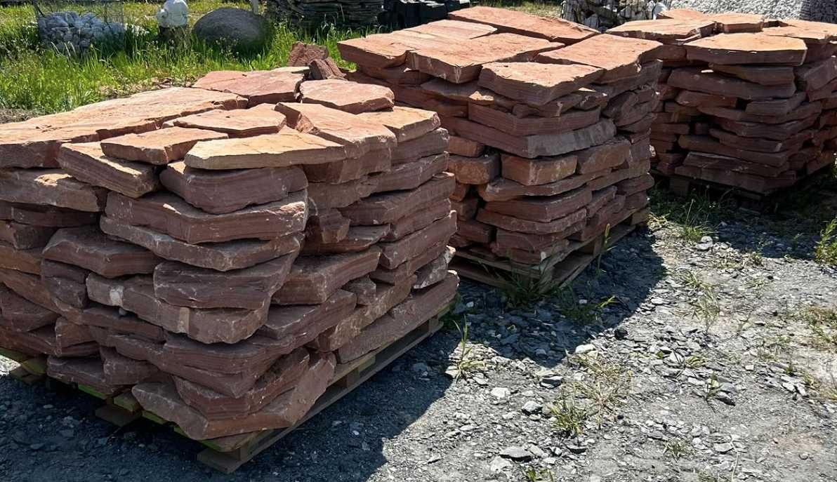 CZERWONY PIASKOWIEC - Płyty Ogrodowe Kamień na Murek Ścieżka Taras