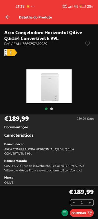 Arca congeladora horizontal Qilive