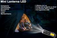 Mini lanterna LED carregamento USB