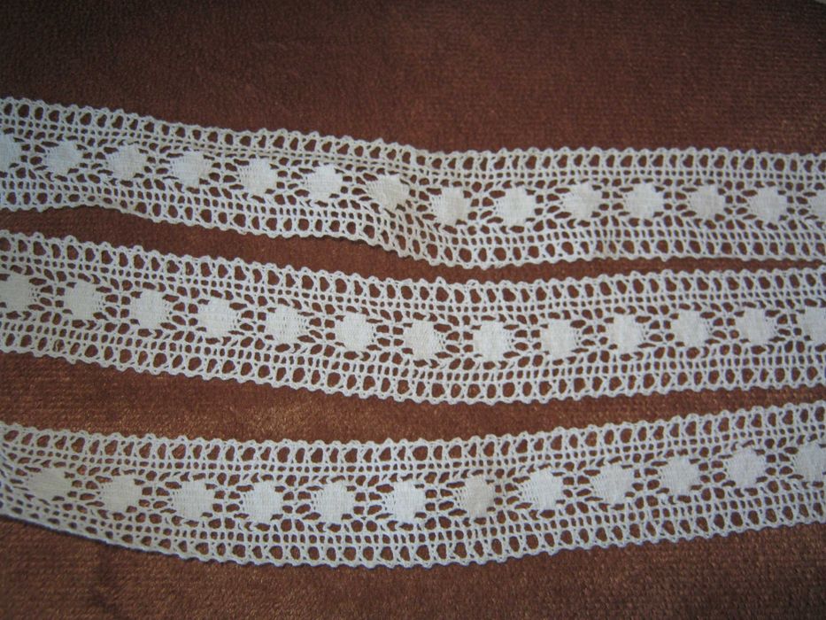 koronka, wstawka bawełniana - biała - szer.3cm - /D44/
