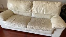 Sofa 3 lugares pele branca Divani & Divani
