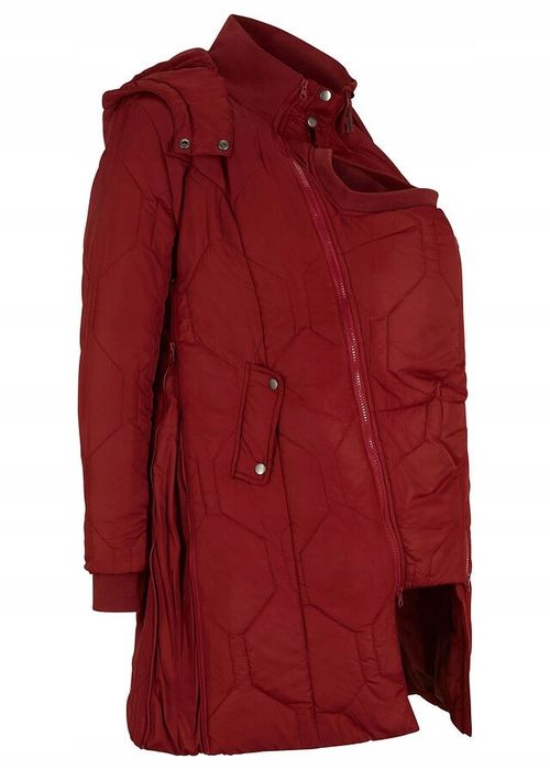 B.P.C płaszcz ciążowy pikowany bordowy panel 38.