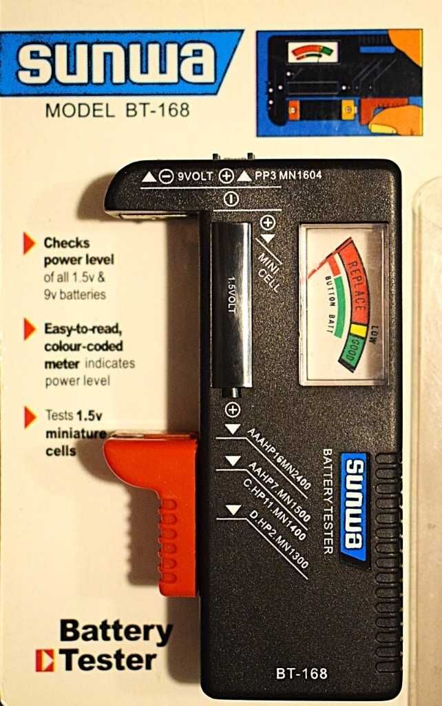 Tester Miernik Baterii AAA AA R3 R6 9V 1,5V