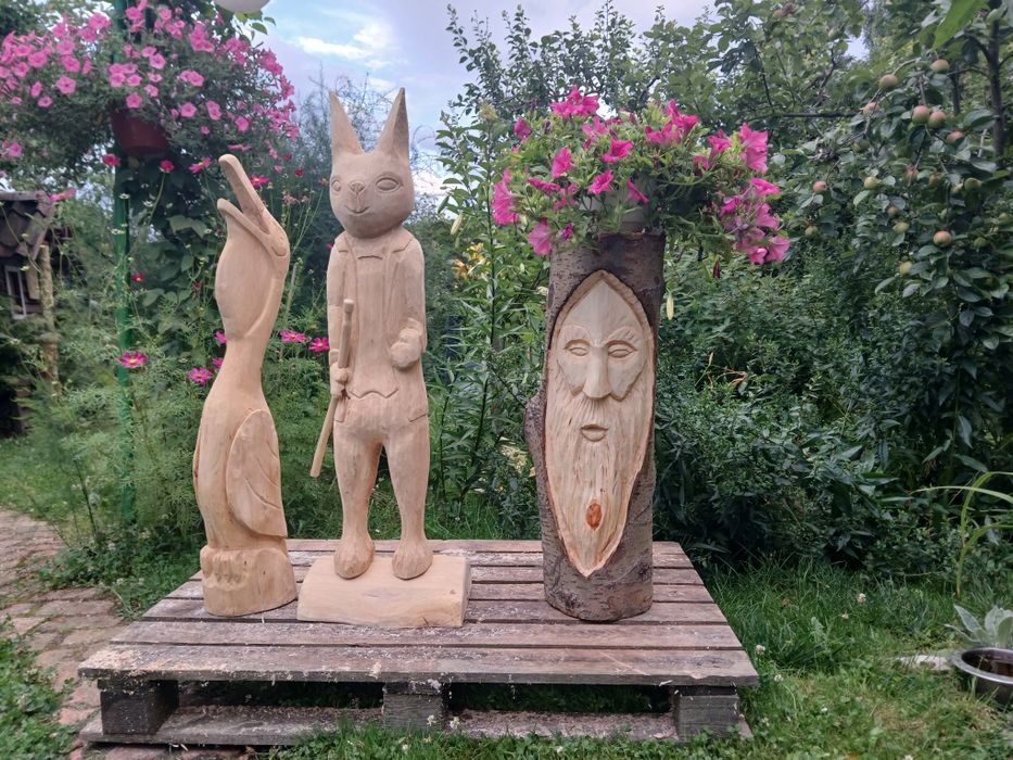 Zając z drewna brzoza