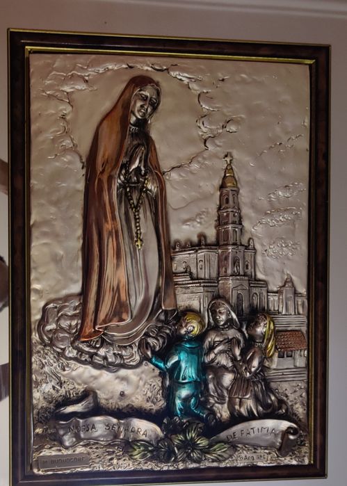 Quadro Nossa Senhora de Fátima e os Pastorinhos