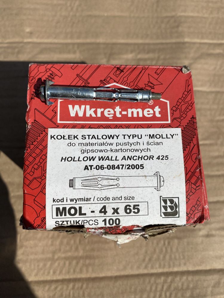 Kołek stalowy Mol  Molly 4x65