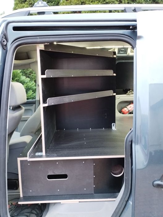 Zabudowa warsztatowa, szuflady, podwójna podloga