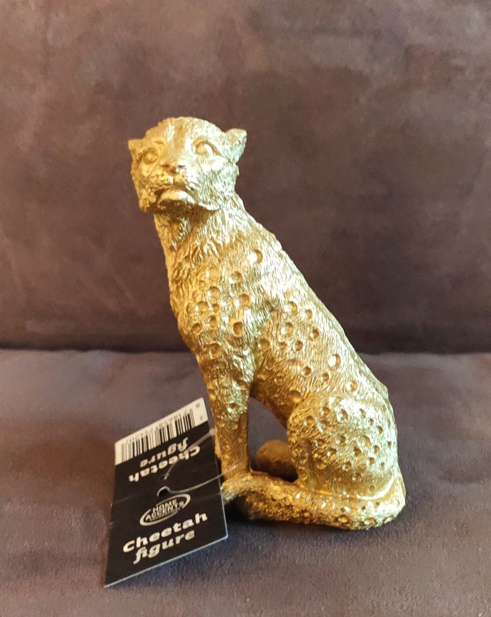 Figurka w kolorze złotym kot - pantera, nowa z tworzywa sztucznego