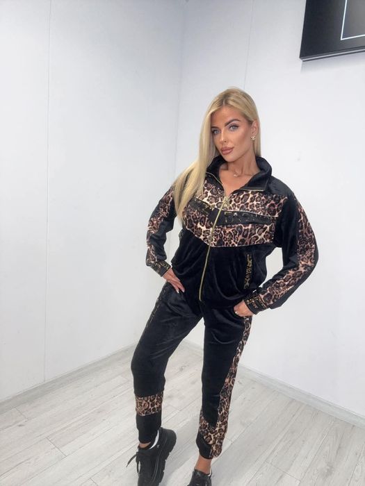Piękny komplet dres welurowy pantera nowa kolekcja paparazzi fashion