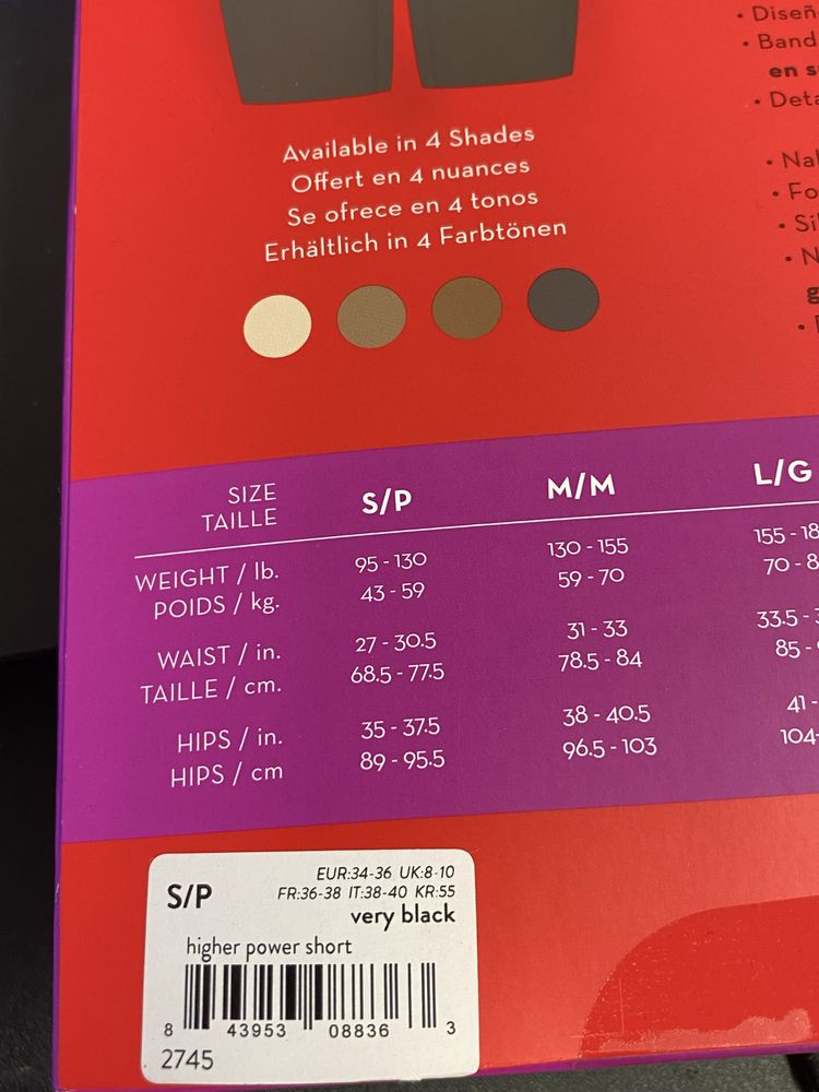 Spanx  Szorty Czarne Bielizna korygująca modelująca wysoki Stan Roz S