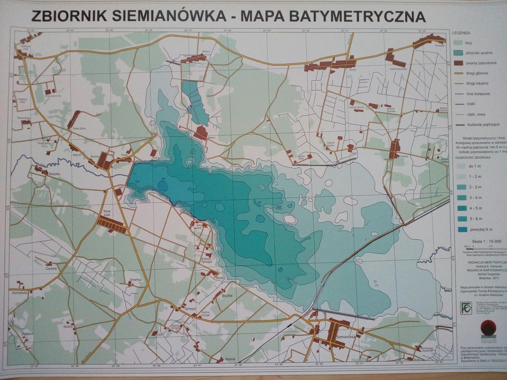 Mapa batymetryczna zbiornika Siemianówka pl