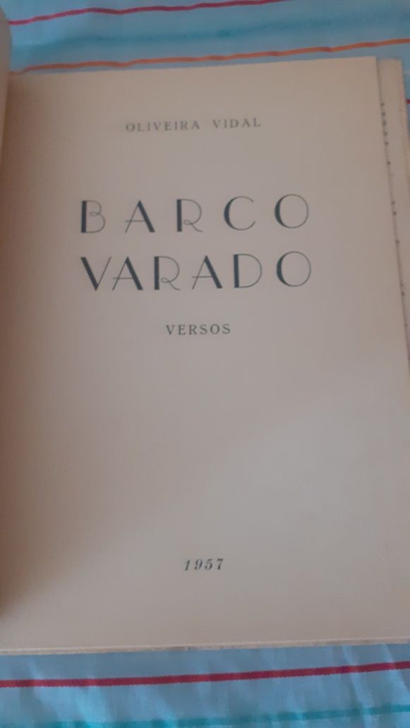 Barco Varado , versos Oliveira Vidal raro assinado 1957